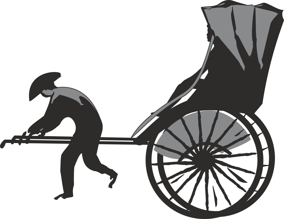 a man pushing a cart with a horse drawn on it clip art png transparent Horse-Drawn Cart Clipart Featuring a Man