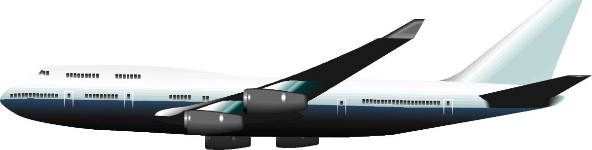 a white airplane with a black tail clip art png transparent White Airplane with Black Tail - Vibrant Clipart Collection