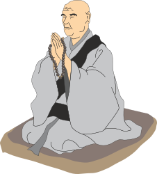 Man in Robe Praying Clipart for Spiritual and Religious Themes