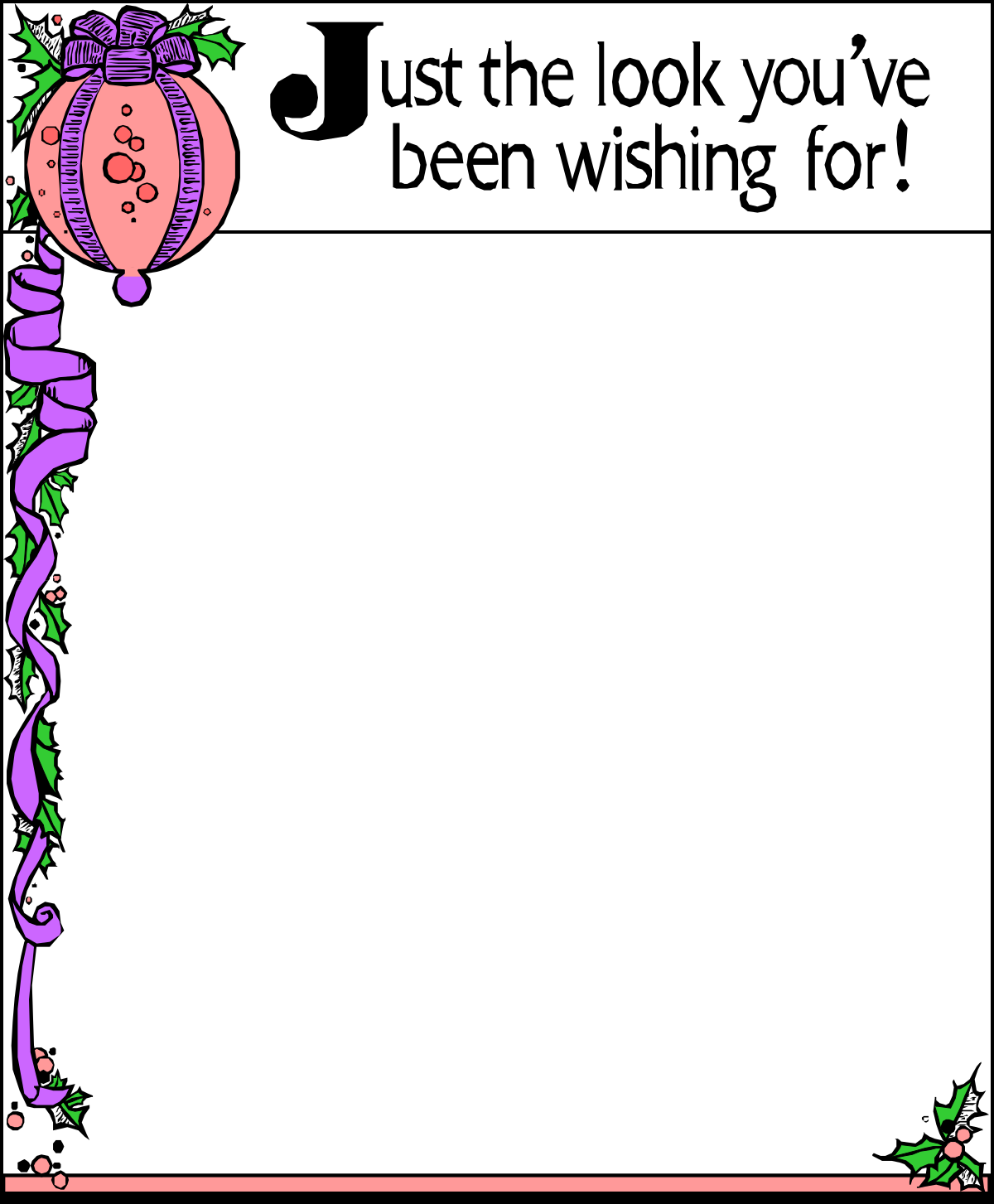 Christmas Letter Writing Templates Clipart - Festive Borders for Holiday Cheer
