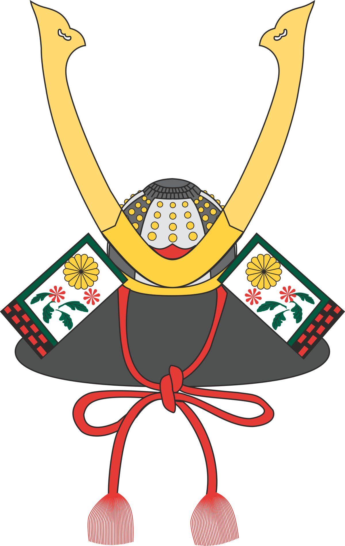 a japanese doll with a red sash and a yellow sash clip art png transparent Japanese Doll Clipart with Red and Yellow Sashes