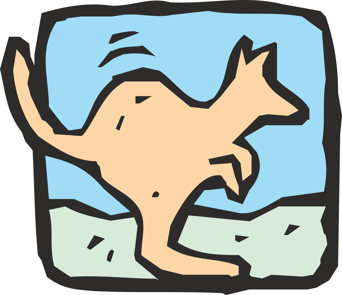 Dog Running on the Beach - Vibrant Clipart for Your Projects