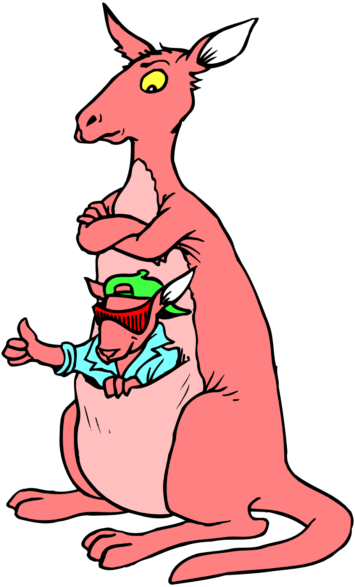 a kangaroo eating a sandwich clip art png transparent Kangaroo with Joey Eating Sandwich - Fun Clipart