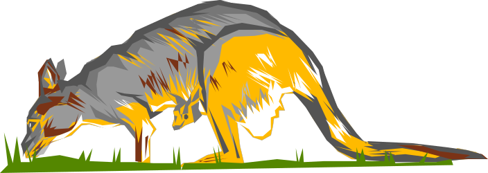 Kangaroo in Grass  Vibrant Clipart for Your Projects
