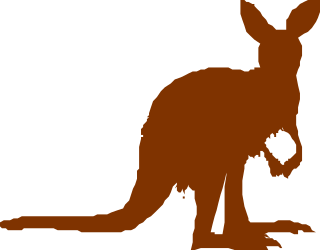 Kangaroo Silhouette Clipart Against Black Background - Perfect for Creative Projects