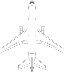 White Airplane Clipart on Black Background - High-Quality Digital Asset