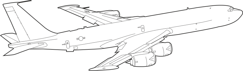 Plane Clipart - Black and White Outline Illustrations for Creative Projects