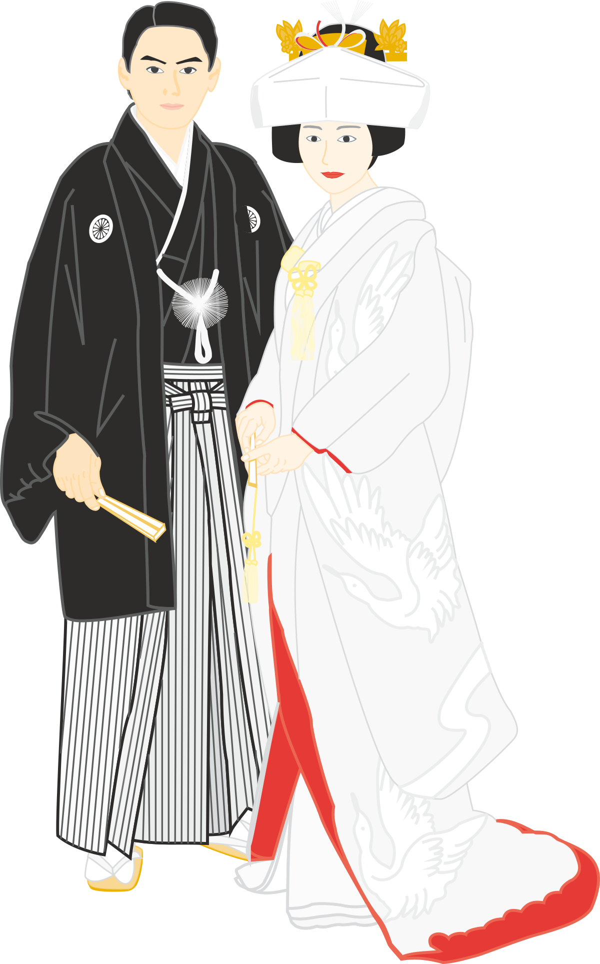 a man and woman in traditional japanese clothing clip art png transparent Traditional Japanese Clothing Clipart: Man and Woman in Beautiful Attire