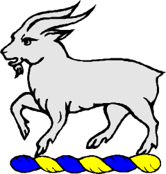 Goat Clipart with Blue and Yellow Tail - Vibrant Animal Illustration