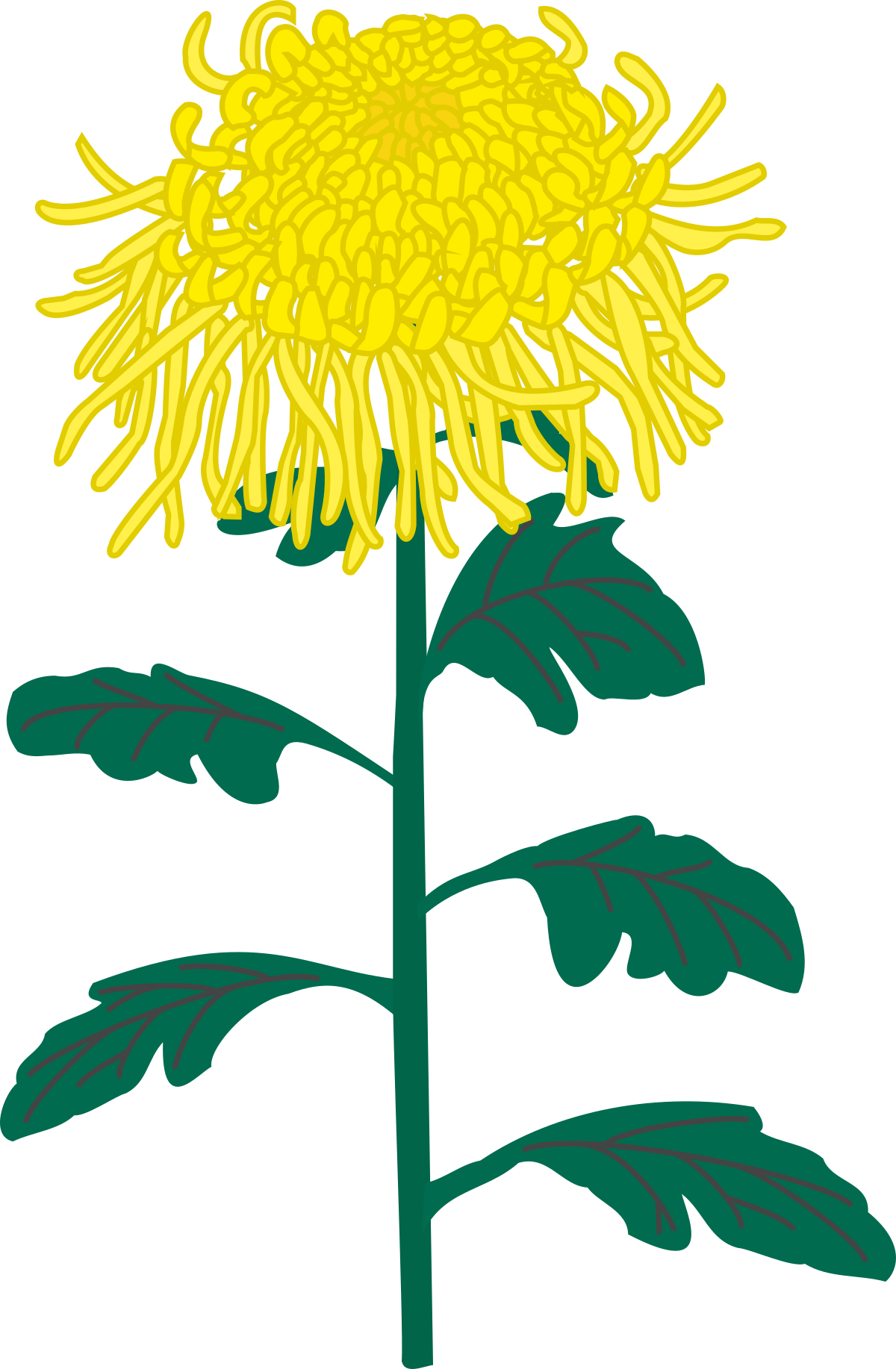 a yellow flower with green leaves clip art png transparent Yellow Flower with Green Leaves - Vibrant Clipart for Nature Lovers