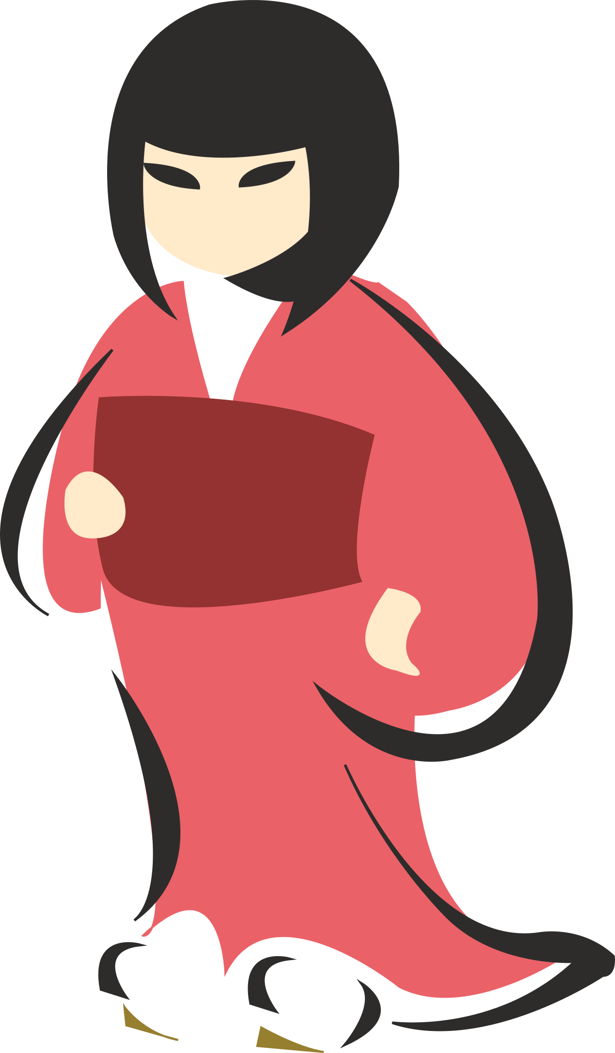 Red Robe Man Holding Red Envelope Clipart - Vibrant and Engaging Visuals