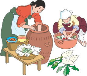 Cooking Together: Woman and Man Preparing Food Clipart