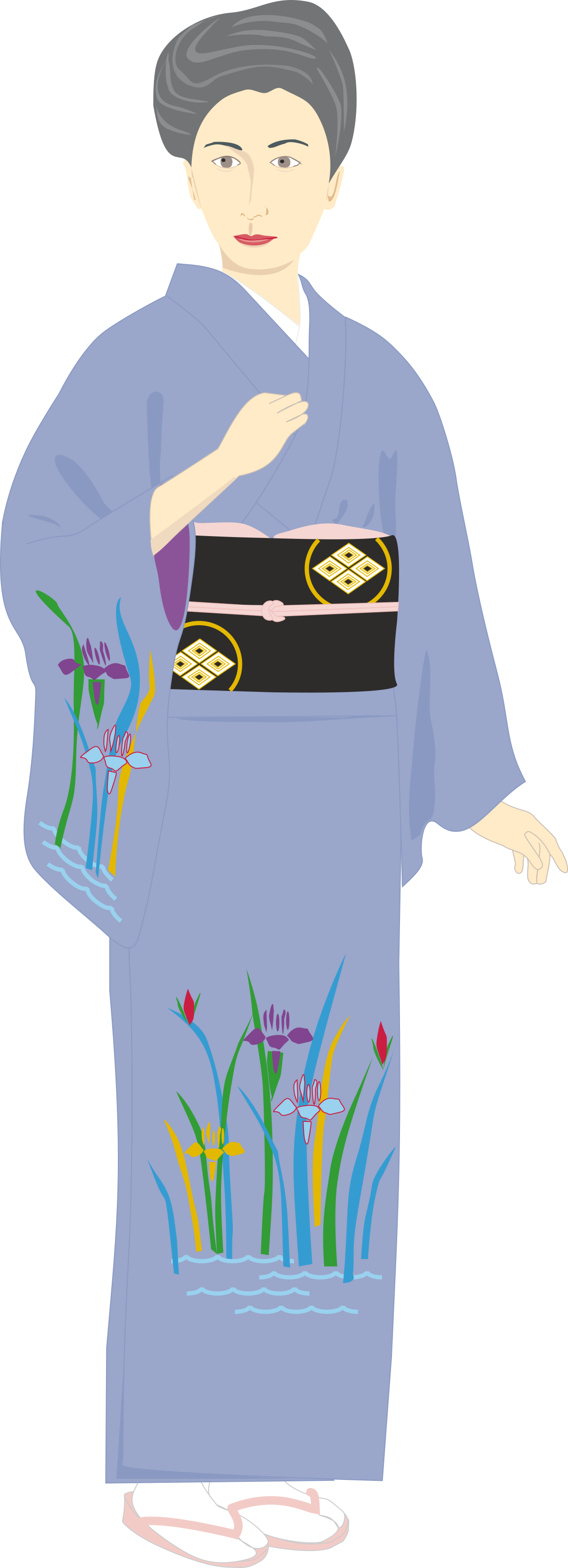 a woman in a kimono clip art png transparent Kimono Woman Clipart - Elegant Japanese Tradition Art