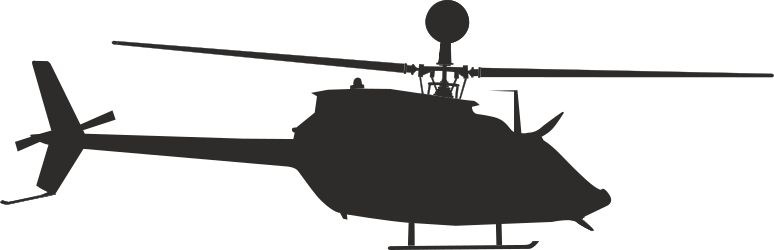 Helicopter Silhouette on Black Background - Stunning Clipart for Your Projects