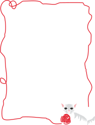 Borders with Animals: Black and Red Cat Clipart Design