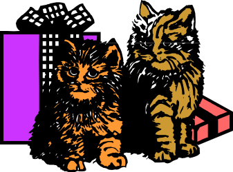 Two Cats Sitting Together Illustration - Playful Clipart for Every Project