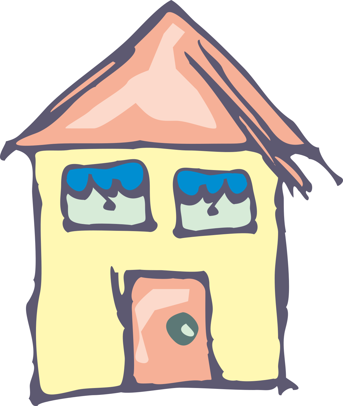 a house with eyes and a face drawn on it clip art png transparent House with Eyes and Face Clipart - Charming Home Illustration
