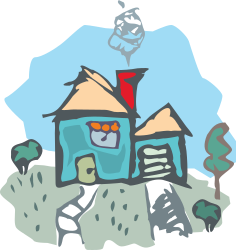 Charming Cartoon House with Chimney Clipart for Creative Projects