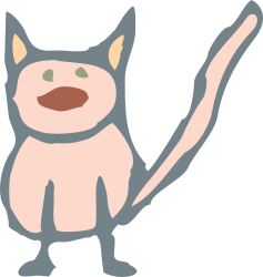 Cat Clipart with Unique Tail Design for Creative Projects