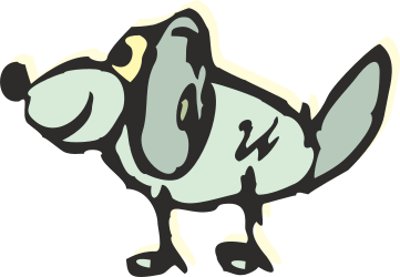 Cartoon Dog Clipart with Black and White Face - Playful and Fun Graphics