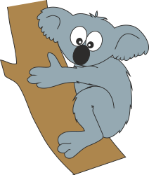 Cartoon Kora Bear Sitting on a Branch - Cute Animal Clipart for All Projects