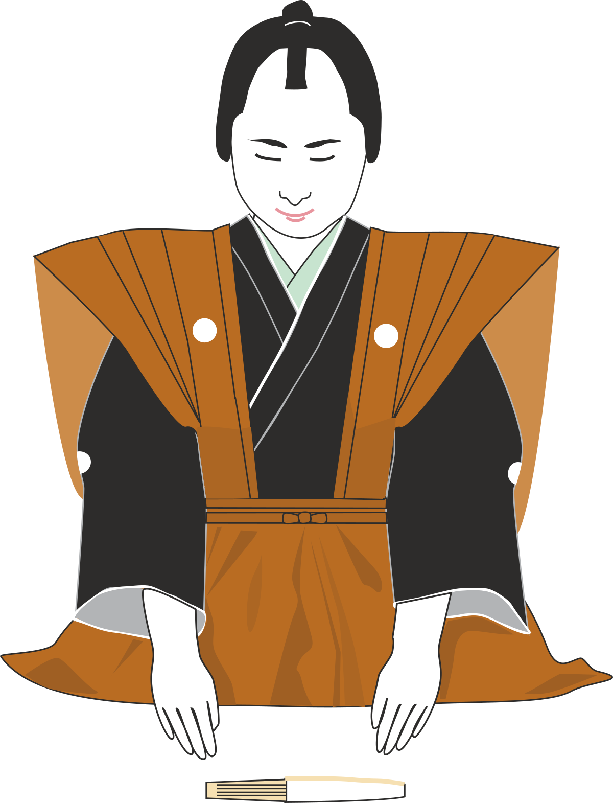 Kimono Woman Clipart: Elegant Japanese Fashion Illustration