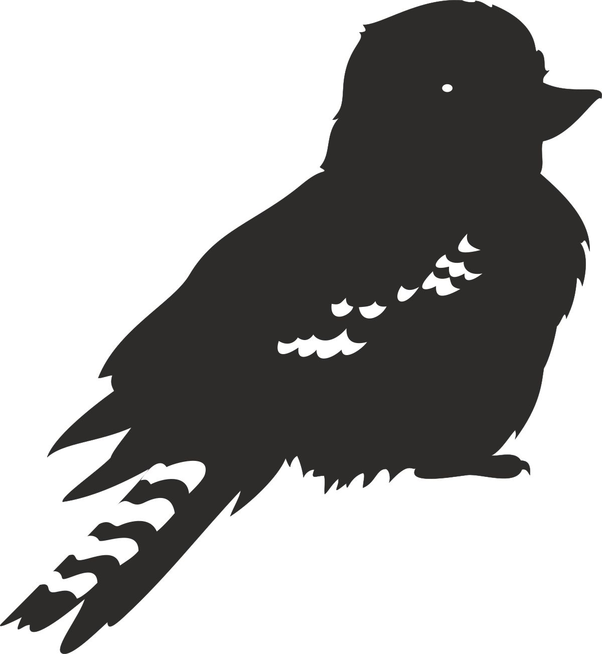 Black Bird Silhouette on Dark Background Clipart