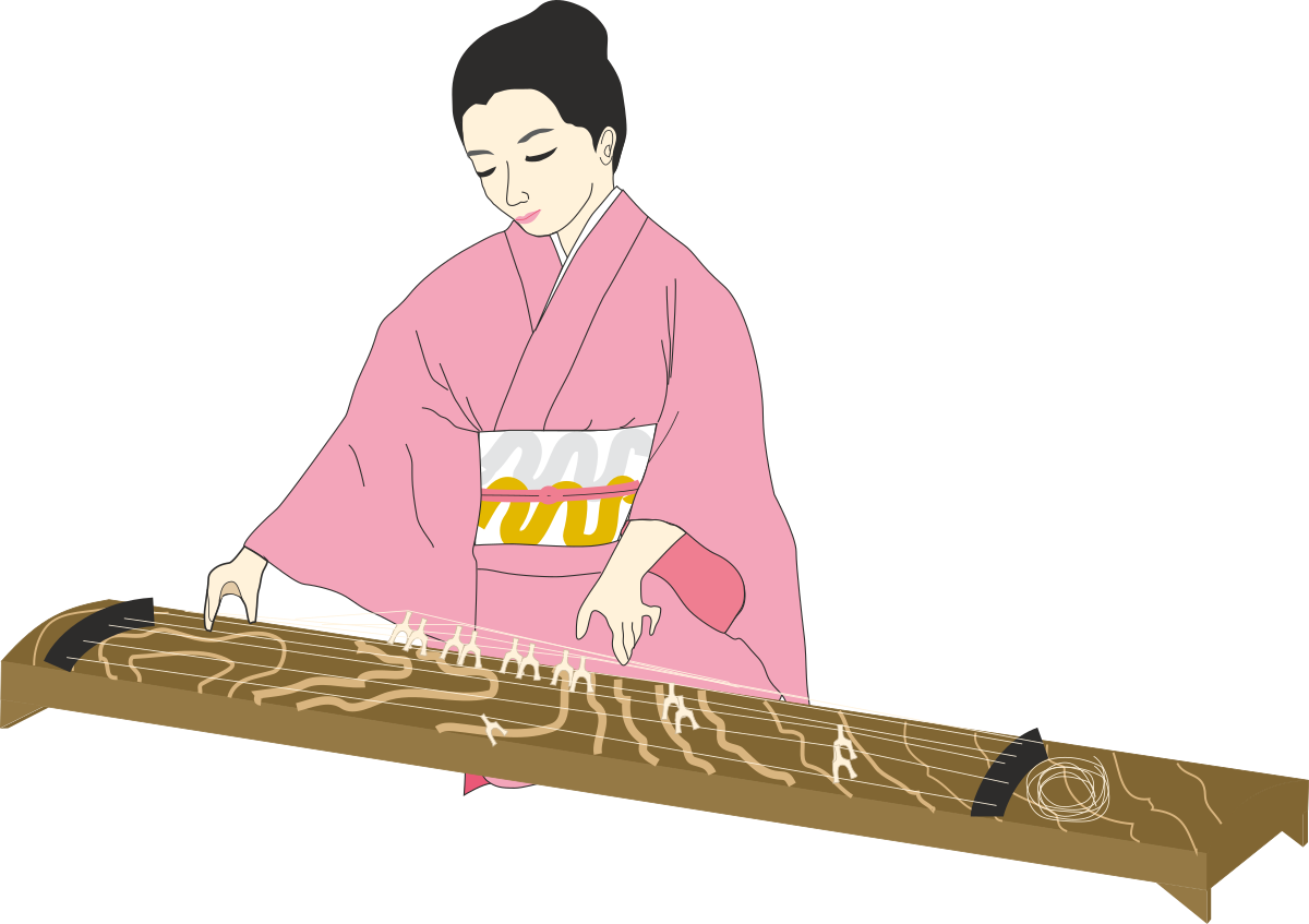 Woman in Kimono Clipart - Elegant Traditional Japanese Attire