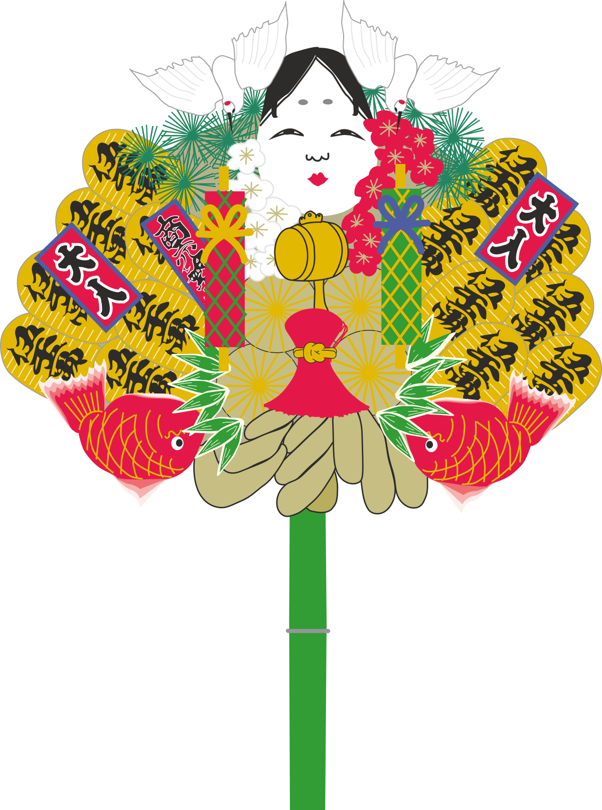 Woman with Fan and Flowers Clipart for Elegant Designs