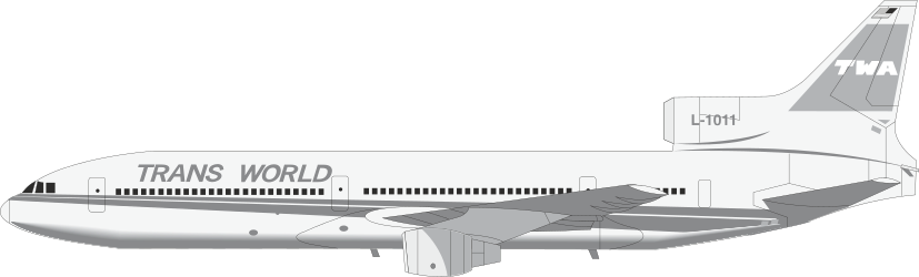 Trans World Airplane Clipart - White Aircraft Design