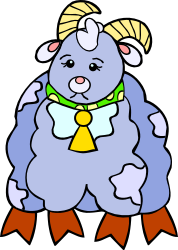 Cartoon Sheep with Tie and Bow - Fun and Quirky Clipart