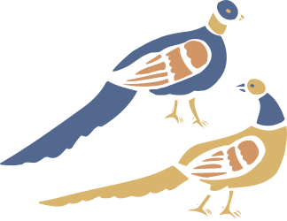Birds on Black Background Clipart: Elegant Avian Duo