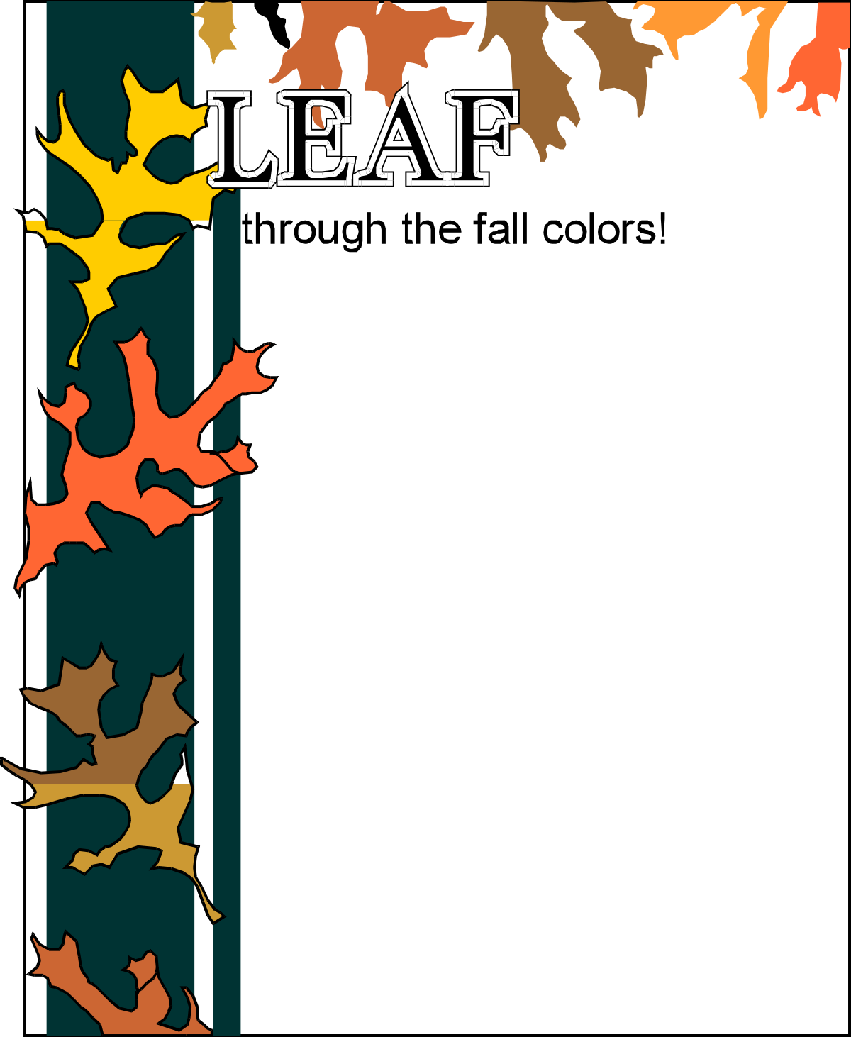 Leaf Border Clipart  Elegant Nature-Inspired Frame for Your Projects