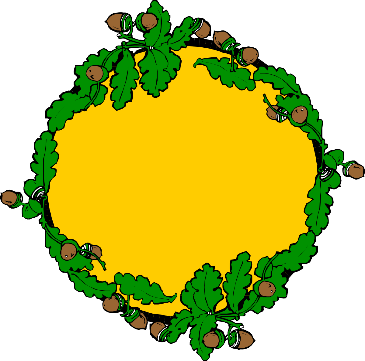 a circle with acorna and acorna clip art png transparent Borders with Plants and Leaves - Acorn Clipart Design