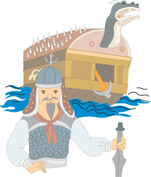 Viking Costume Clipart: Cartoon Man in Authentic Viking Attire