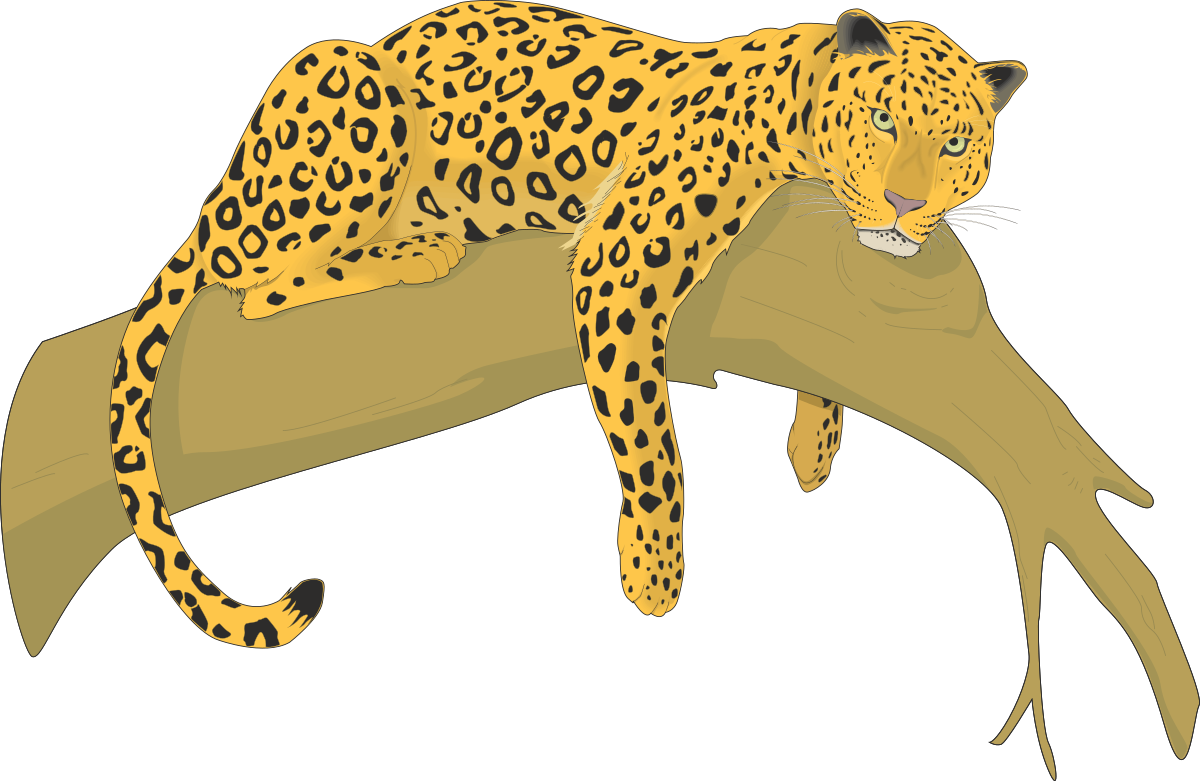 a leopard is laying on a branch clip art png transparent Leopard Laying on Branch Clipart - Stunning Wildlife Imagery