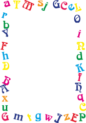 Colorful Borders and Frames Clipart with Vibrant Letters