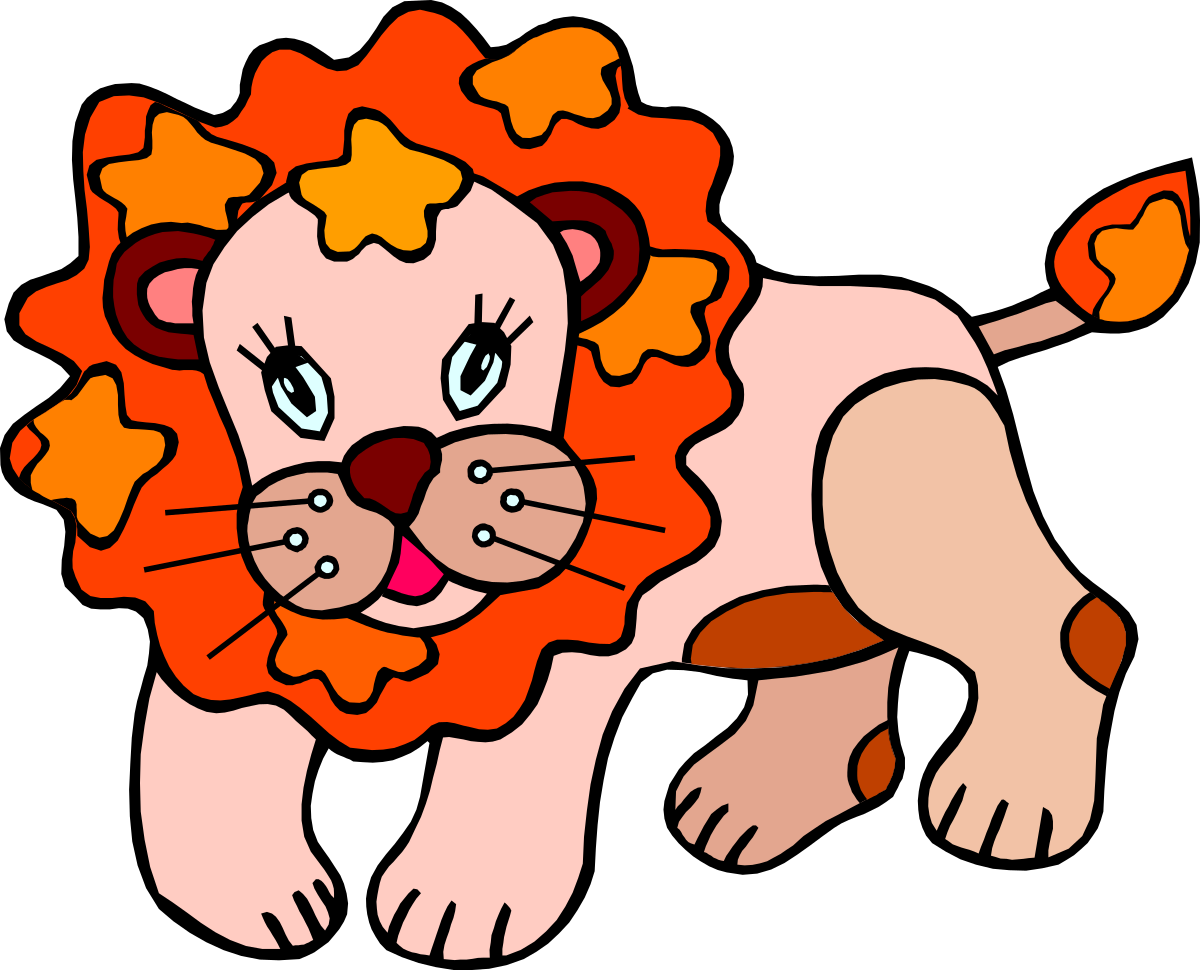 Cartoon Lion with Big Mane - Vibrant Clipart for Fun Projects