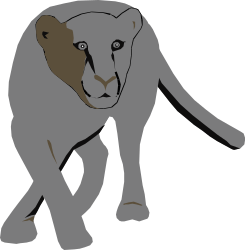 Lion Walking on Black Background - Dynamic Clipart Representation