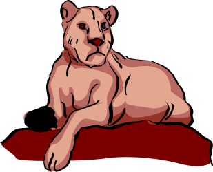 Dog Relaxing on Red Blanket Clipart