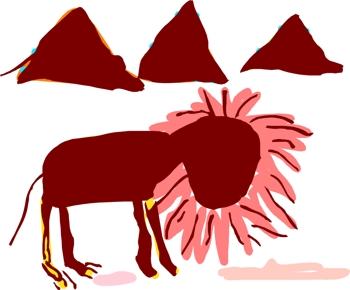 a red horse with a flower in its mouth clip art png transparent Red Horse with Flower in Mouth - Vibrant Clipart for Creative Projects
