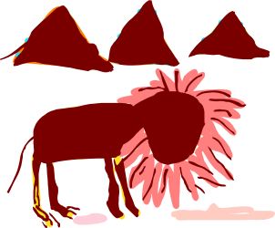 Red Horse with Flower in Mouth - Vibrant Clipart for Creative Projects