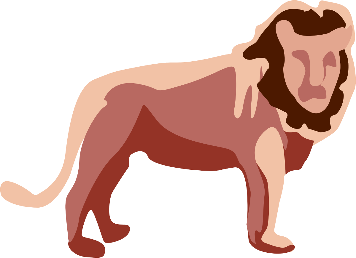 a lion standing on its hinds clip art png transparent Lion Standing on Hind Legs Clipart - Majestic Animal Illustration