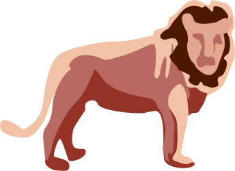 Lion Standing on Hind Legs Clipart - Majestic Animal Illustration