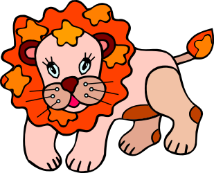 Cartoon Lion with Big Mane - Vibrant Clipart for Fun Projects
