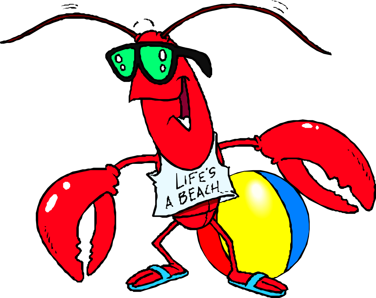 a cartoon lobster with a t - shirt on clip art png transparent Cartoon Lobster in T-Shirt Clipart: Fun and Playful Seafood Illustration