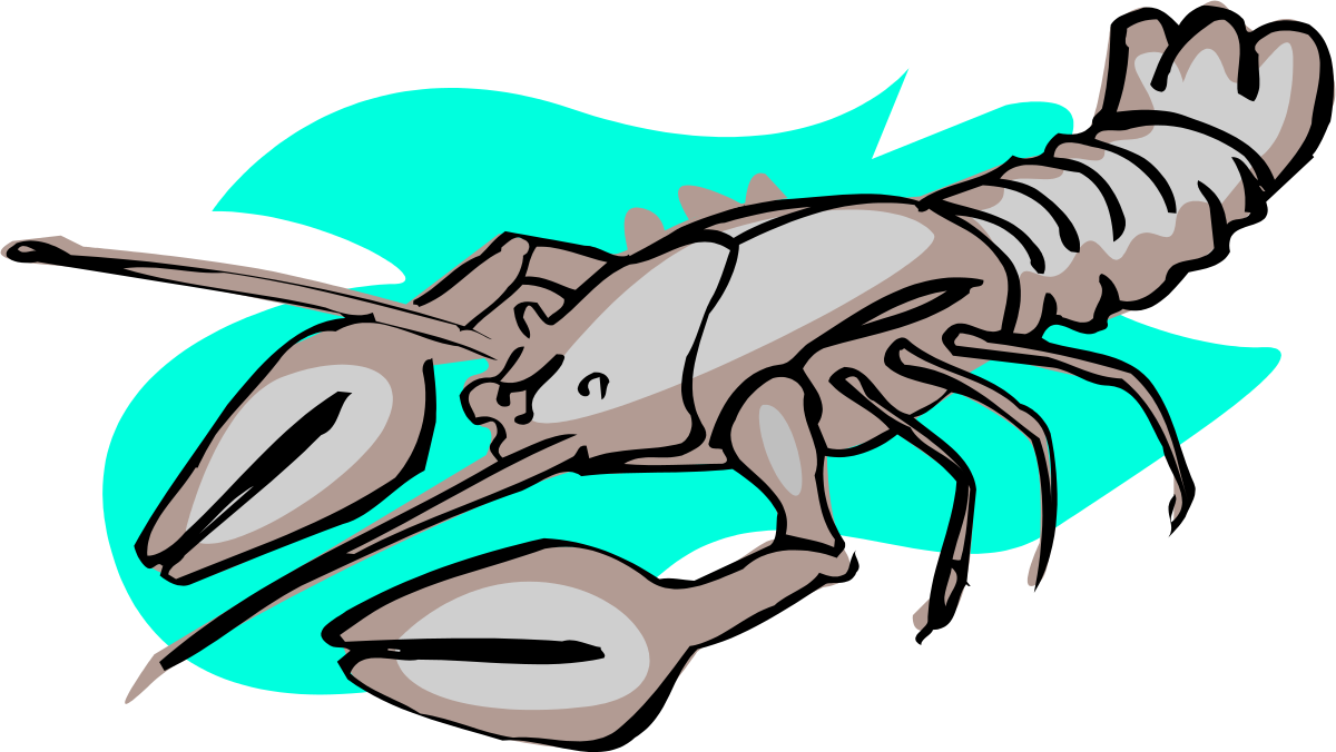 a cartoon lobster with a green background clip art png transparent Cartoon Lobster Clipart with Vibrant Green Background
