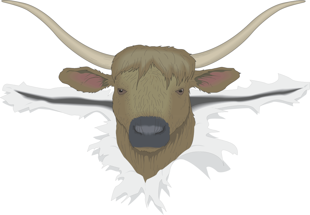 Cow with Horns and White Collar Clipart - Perfect for Farm Themes