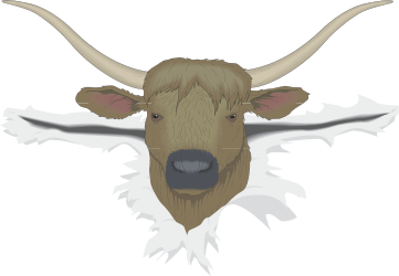 Cow with Horns and White Collar Clipart - Perfect for Farm Themes