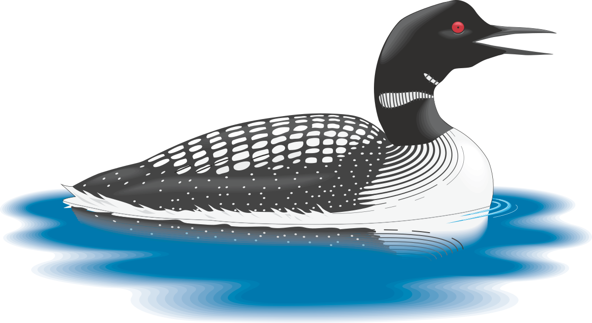 Lonely Duck Swimming in Water Clipart